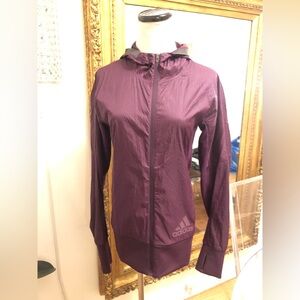 Adidas windbreaker hooded zip up jacket size small MK
